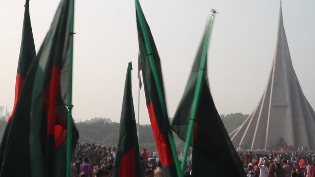 The undisputed independence of the flag of Bangladesh at the National Memorial